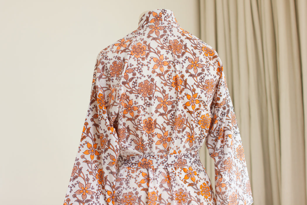 Marigold Cotton Kimono Robe and Wash Bag