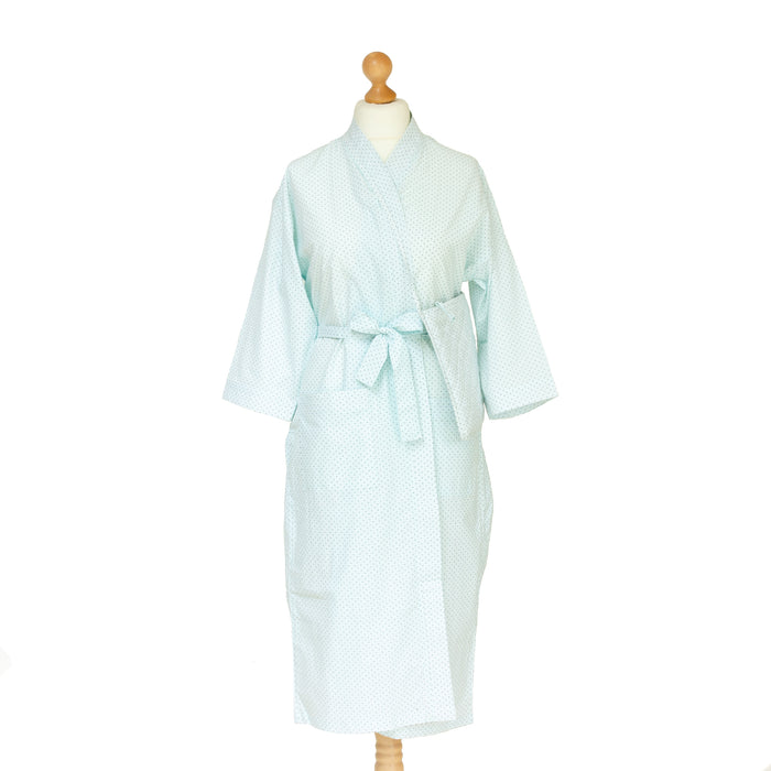 Tiny Dot Cotton Kimono Robe and Wash Bag