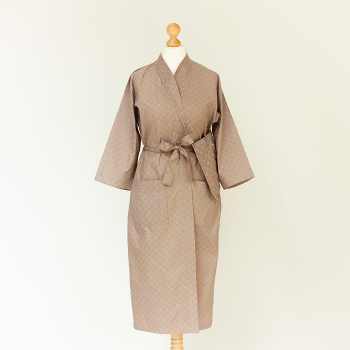 Tile Cotton Kimono Robe and Wash Bag