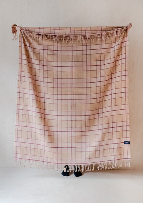 Lambswool Blanket in Blush Glen Check