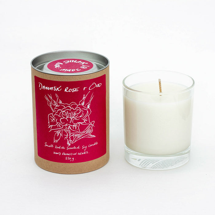 Damask Rose + Oud Scented Soy Candle