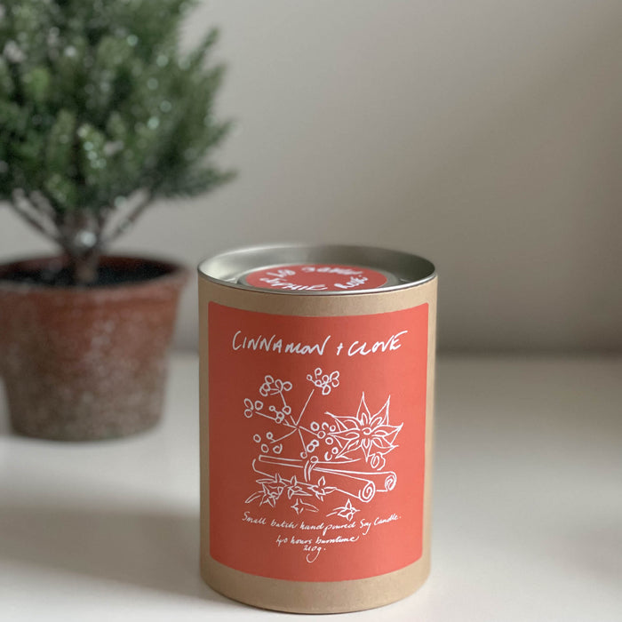 Cinnamon + Clove Scented Soy Candle