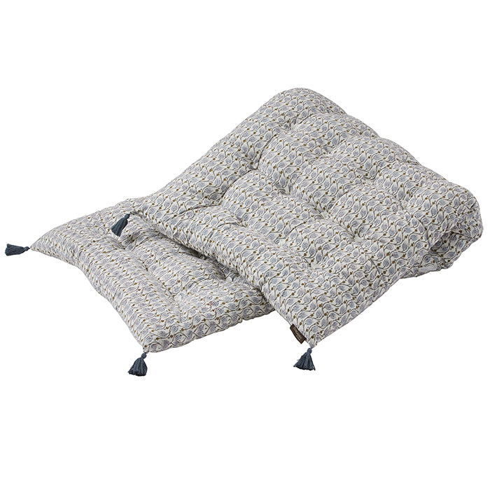Cotton Block Printed Mattress Lotus Topaz