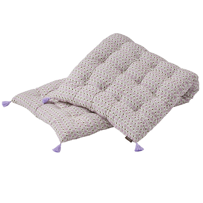 Cotton Block Printed Mattress Lotus Fig