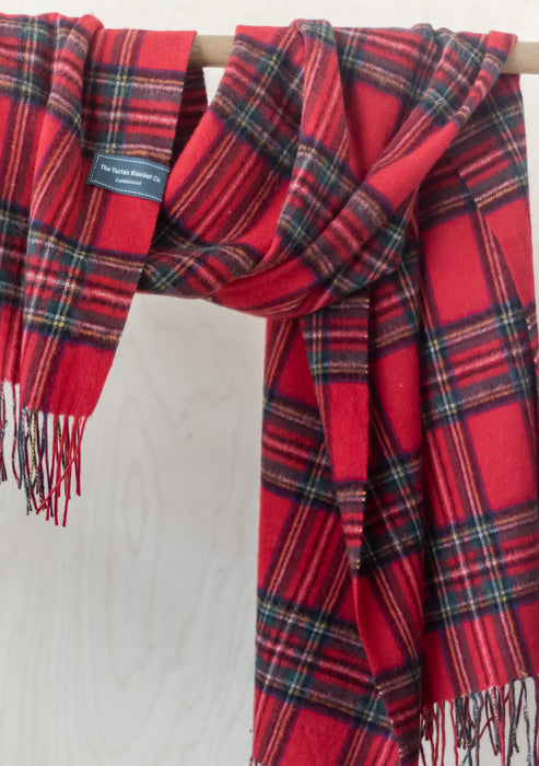 Lambswool Blanket Scarf in Stewart Royal Tartan