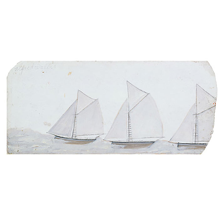 Three Sailing Boats in a Line By Alfred Wallis