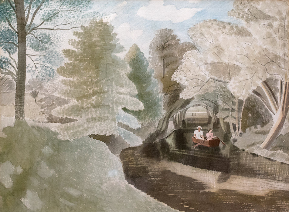 Two Figures in a Boat By Eric Ravilious