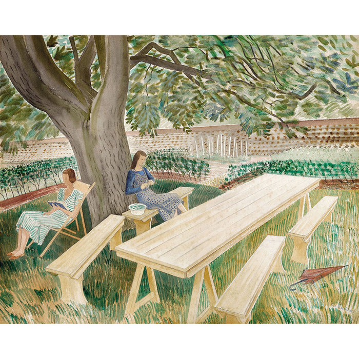 Two Women In A Garden By Eric Ravilious