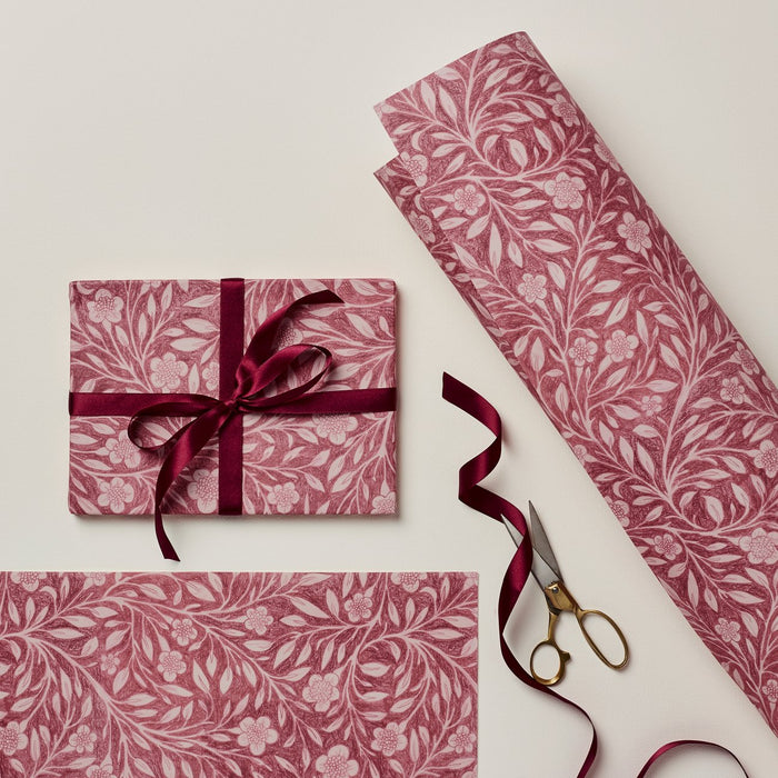 Pink Flora Patterned Wrapping Paper