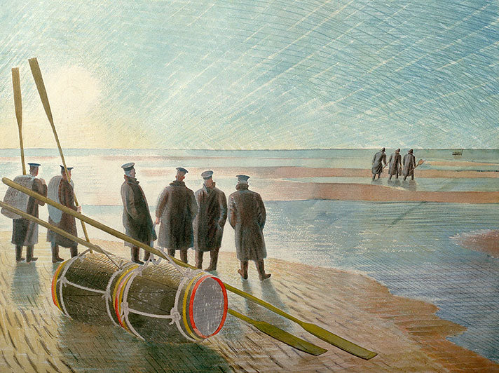 Dangerous Work at Low Tide By Eric Ravilious Greeting Card